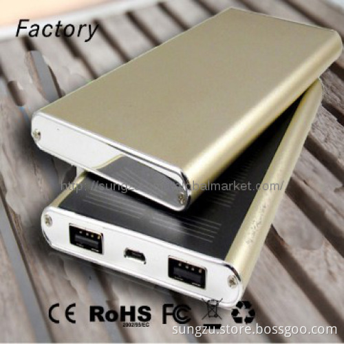 Dual usb 2014 solar power bank for mobile phone battery charger
